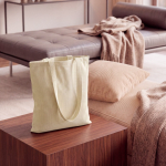 Zachte ribfluwelen tas met lang hengsel en retrostijl 190 g/m² kleur beige