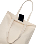 Tas van gerecycled katoencanvas met binnenvak 310 g/m² kleur beige