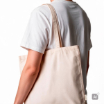 Tas van gerecycled katoencanvas met binnenvak 310 g/m² kleur beige