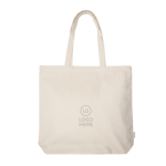 Tas van gerecycled katoencanvas met binnenvak 310 g/m² kleur beige