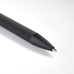 Gerecyclede aluminium pen met antistressmechanisme, zwarte inkt kleur zwart