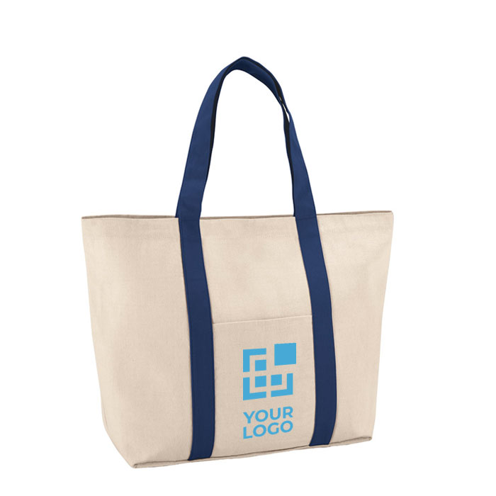 Katoenen tas met vak en magneetsluiting 280 g/m2 Eco Beach