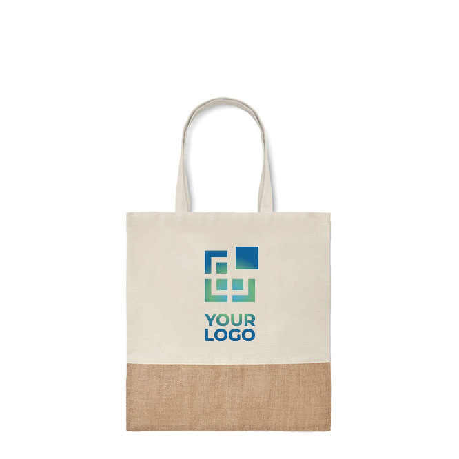 Katoenen tassen met detal jute bedrukken 160 g/m2 Natural