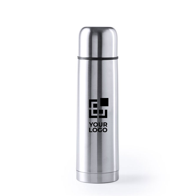 Stalen bedrukte thermosfles met bekerdop 500ml Basic XL