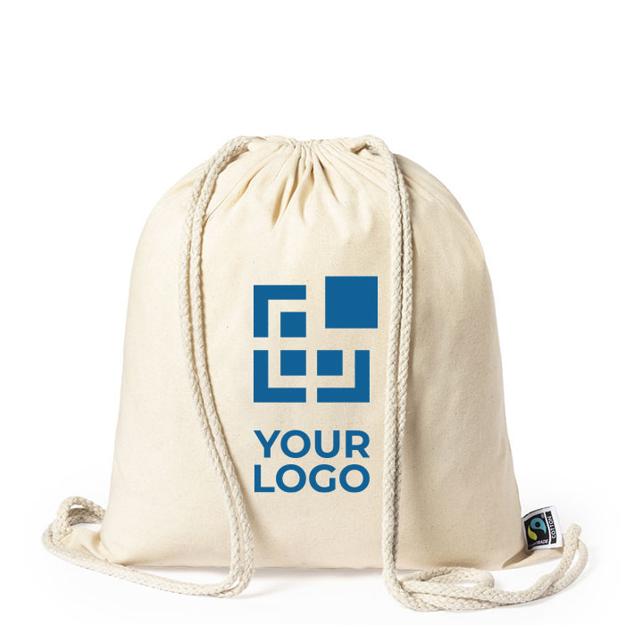 Katoenen rugzak met logo 180 g/m2 9 kg Dun FairTrade