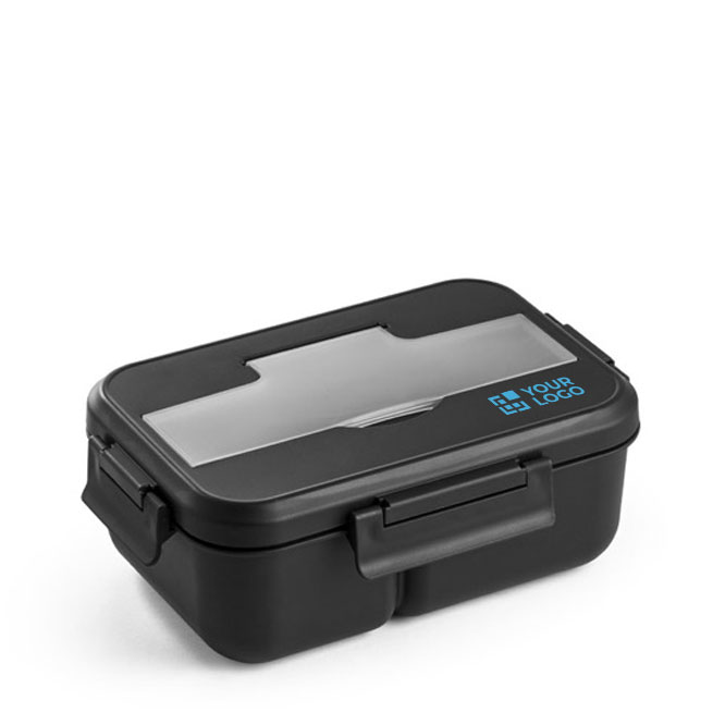 Grote lunchbox met bestek, handvat en twee lagen 1L All-in-one
