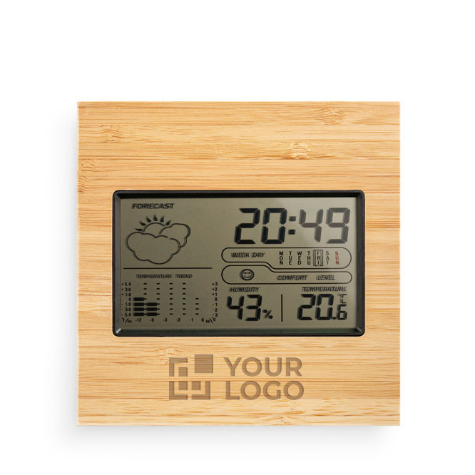 Weerstation bedrukken met bamboe omhulsel voor reclame Bamboo