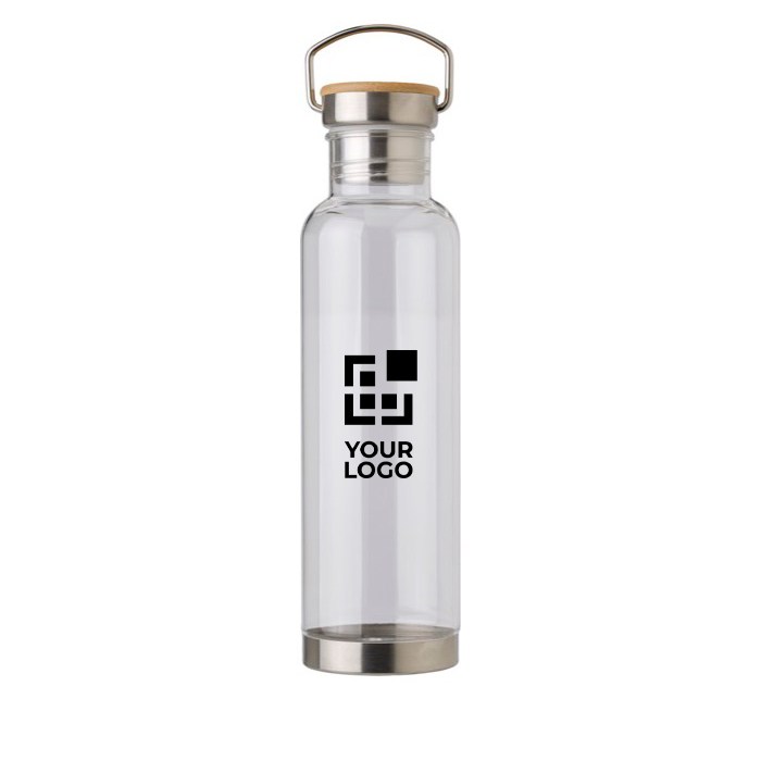 Tritanflessen met bamboe deksel en handvat 800ml clip
