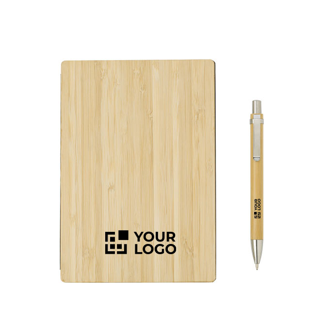 Duurzaam bamboe notitieboekje met pen A5 EcoBamboo