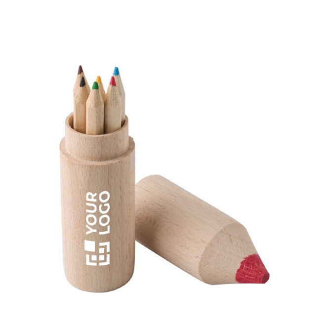6 promotionele kleurpotloden met logo Essential
