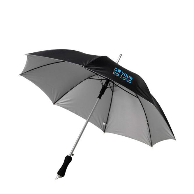 Moderne bedrukte paraplu met zilveren binnenkant Ø102 Monsoon Plus