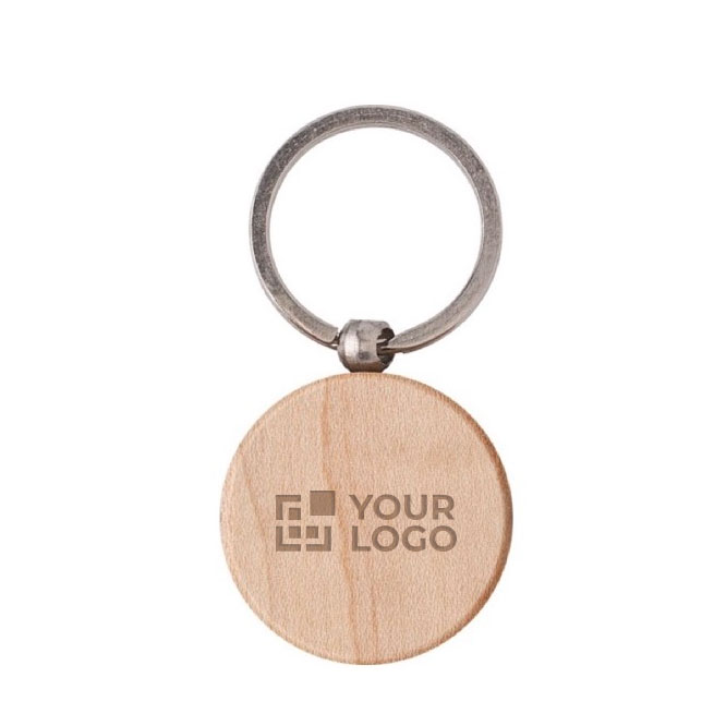 Houten sleutelhanger bedrukken Roundwood