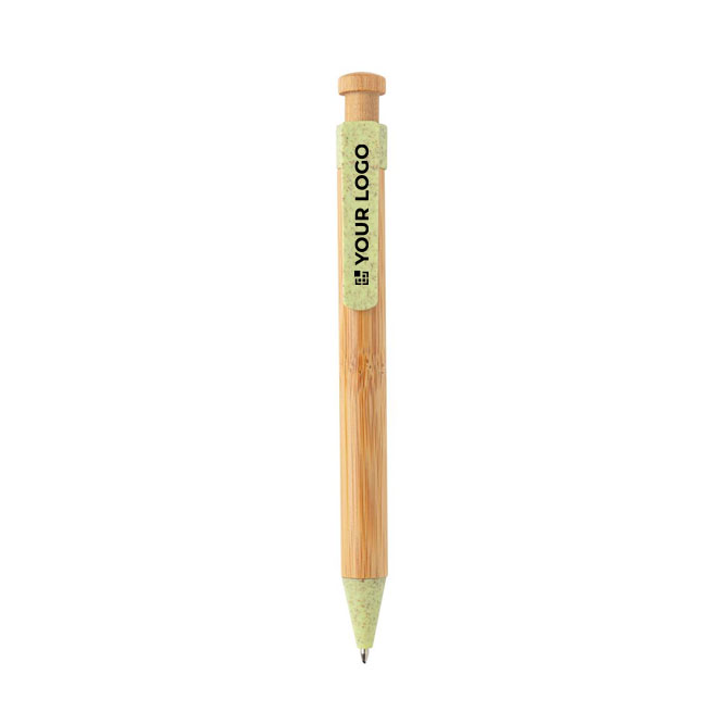 Bamboe milieuvriendelijke pen met blauwe inkt ColorTip