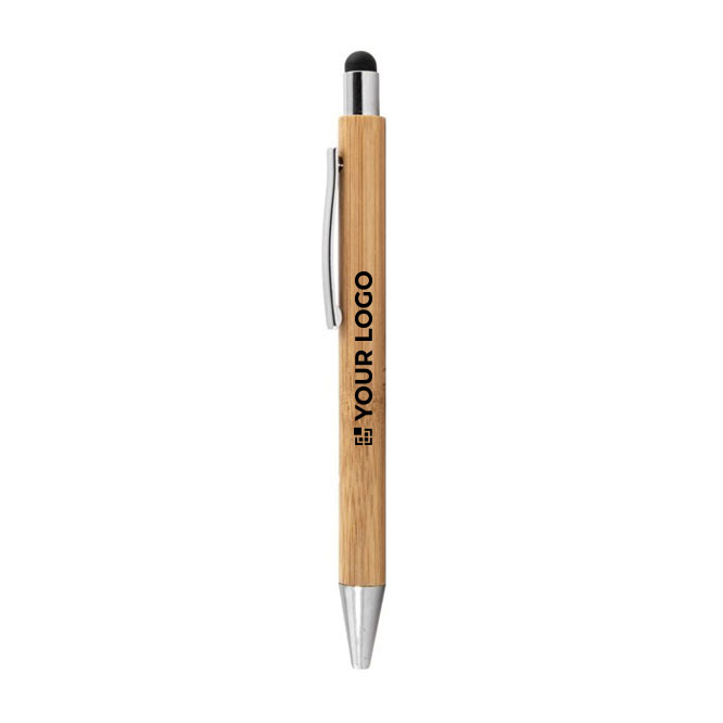 Bamboe eco pennen met chroomafwerking bedrukken Zurich Bamboo