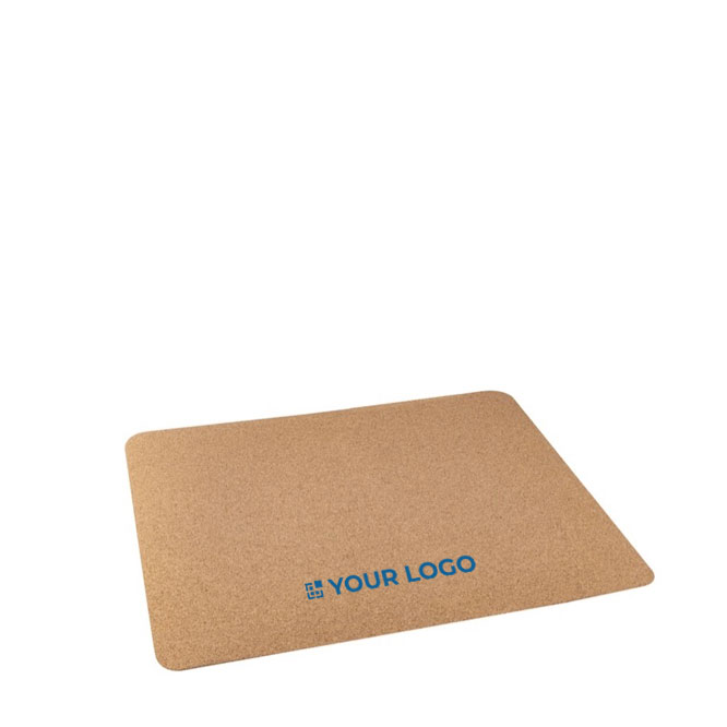 Rechthoekige kurk muismat met logo Nature