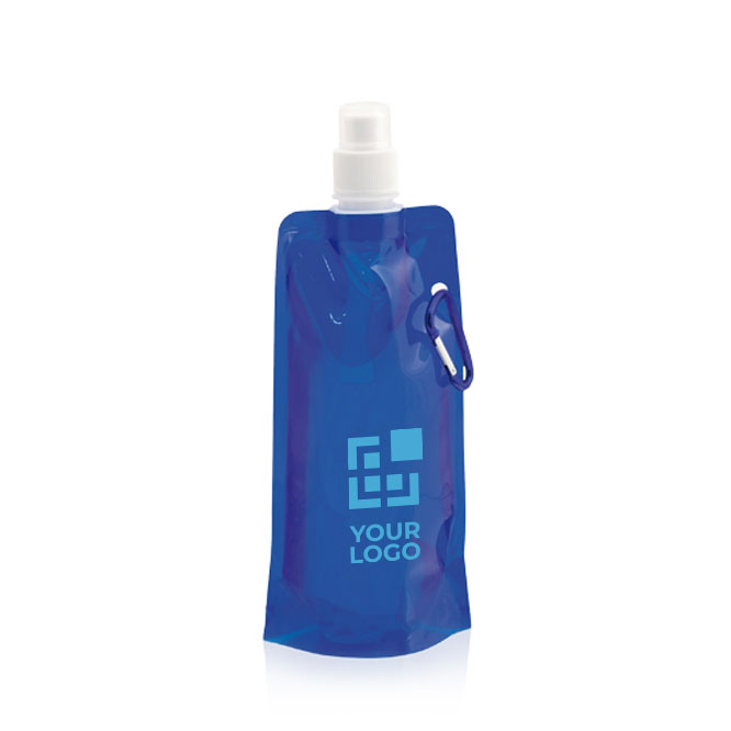Opvouwbare plastic drinkfles met karabijnhaakclip 400ml