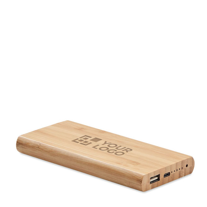 Bamboo draadloze powerbank met type C aansluiting 6.000 mAh Bamboo