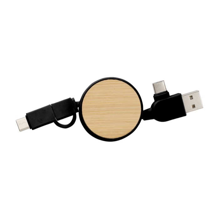 5-in-1 kabel met USB aansluitingen Bamboo