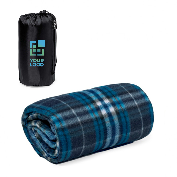 Promotionele RPET fleecedeken met hoes 180 g/m2 Gstaad