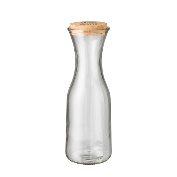 Grote glazen fles met kurk bedrukken 1L Crystal Corkcap