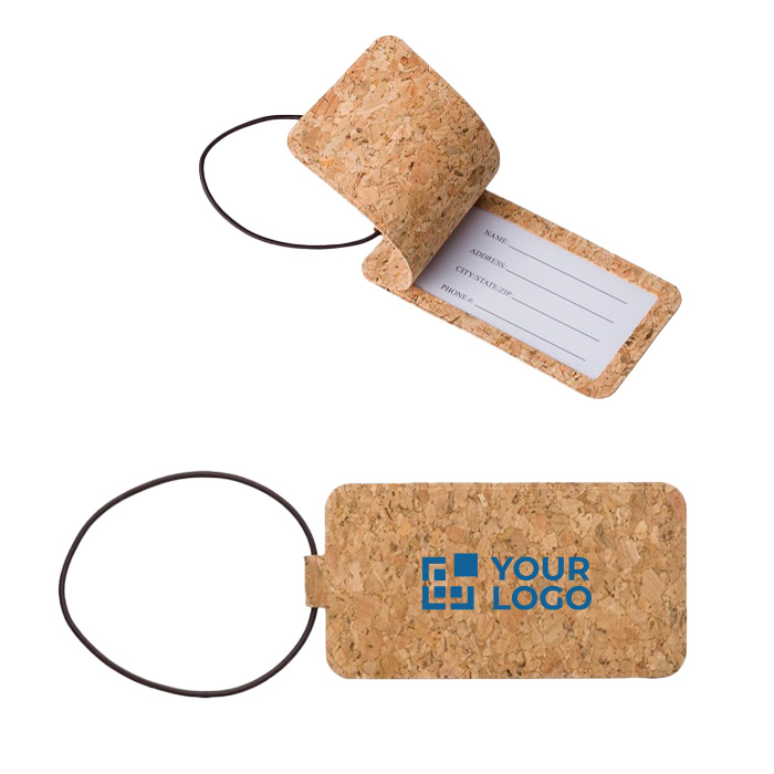 Kurken kofferlabels bedrukken met logo Cork