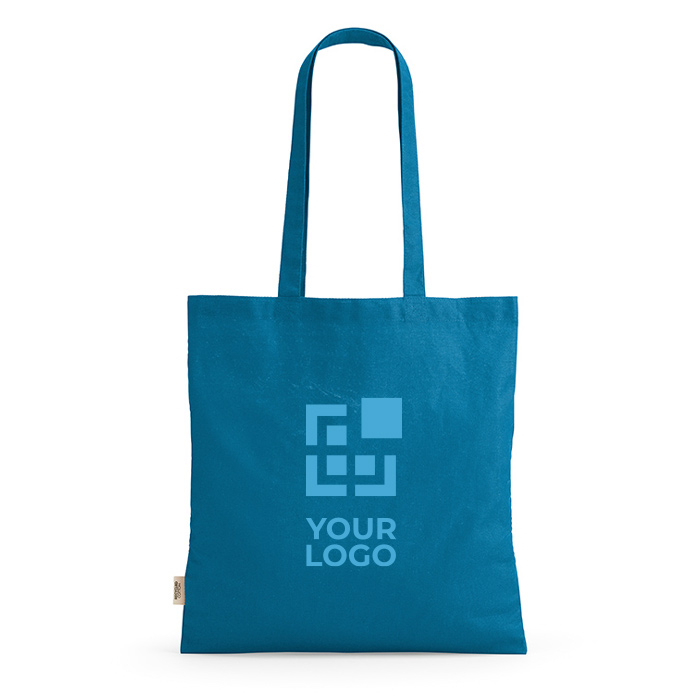 Draagtas van gerecycled katoen met lange handvatten 140 g/m2