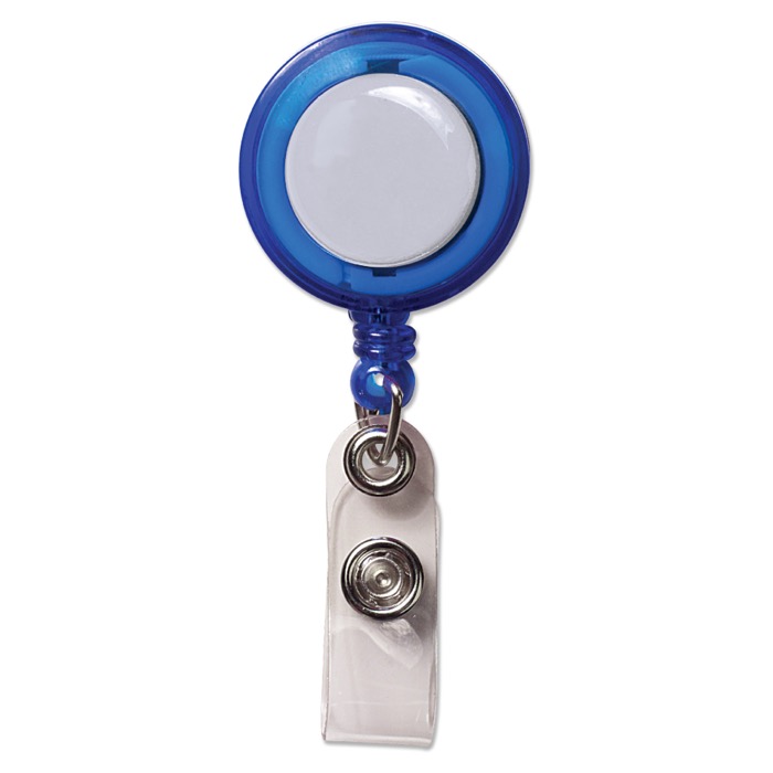 Uitschuifbare badgehouder met logo en verlengde metalen clip