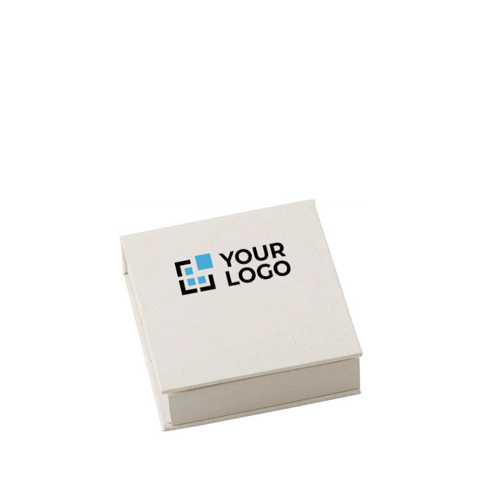 Notitieblok met kleine gerecyclede notitievellen in wit EcoMilk