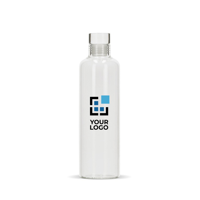 Anti-lek borosilicaat glazen waterfles met logo 500 ml Glass Fridge