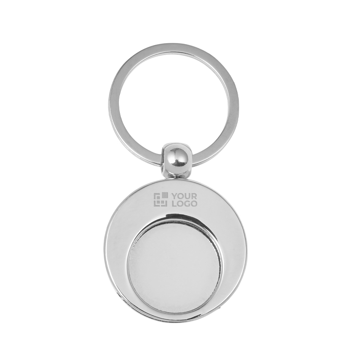 Ronde metalen sleutelhanger met winkelwagenmuntje KeyCoin