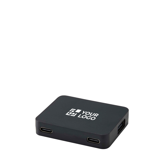 USB-hub met 4 poorten met USB- en Type-A- en Type-C-uitgangen