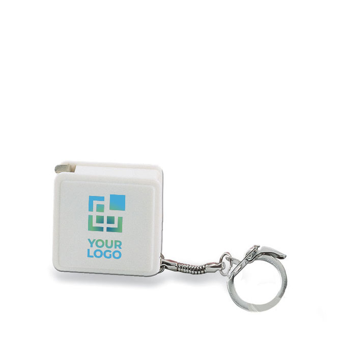 Originele sleutelhanger met rolmaat 1M SquareMeter weergave met bedrukking