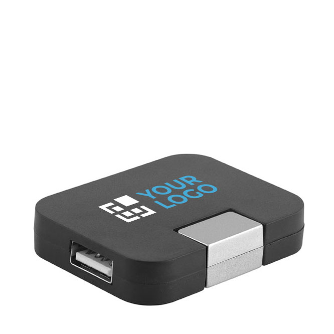 Voordelige plastic hub met 4 USB-poorten Square met afdrukgebied