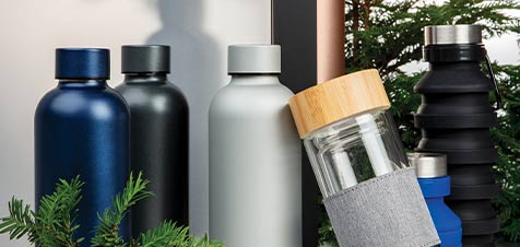 drinkflessen van verschillende materialen