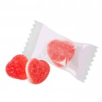 Hartvormige jellybeans met aardbeiensmaak in zakjes kleur aardbei tweede weergave