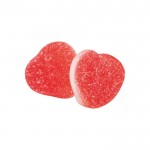 Hartvormige jellybeans met aardbeiensmaak in zakjes kleur aardbei