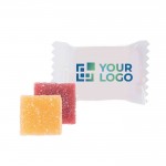 Gummies met fruitsmaak en individuele verpakking kleur wit hoofdweergave