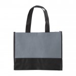 Tweekleurige non-woven tas in diverse kleuren 80g/m2 kleur grijs eerste weergave