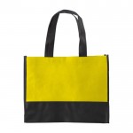 Tweekleurige non-woven tas in diverse kleuren 80g/m2 kleur geel eerste weergave