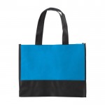 Tweekleurige non-woven tas in diverse kleuren 80g/m2 kleur lichtblauw eerste weergave
