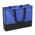 Tweekleurige non-woven tas in diverse kleuren 80g/m2 kleur blauw derde weergave