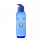 Reclame fles gemaakt van tritan kleur blauw met logo