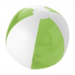 Tweekleurige strandbal met logo kleur limoen groen