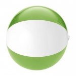 Tweekleurige strandbal met logo kleur limoen groen weergave voorkant