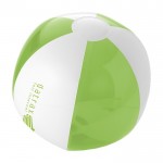 Tweekleurige strandbal met logo kleur limoen groen weergave druktechniek tampondruk