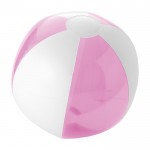 Tweekleurige strandbal met logo kleur roze