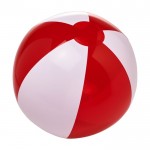 Tweekleurige strandbal met logo kleur rood
