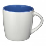 Bedrukte koffiebekers met gekleurde binnenzijde kleur blauw