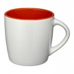 Bedrukte koffiebekers met gekleurde binnenzijde kleur donker oranje