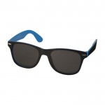 Tweekleurige retro zonnebril met logo kleur blauw